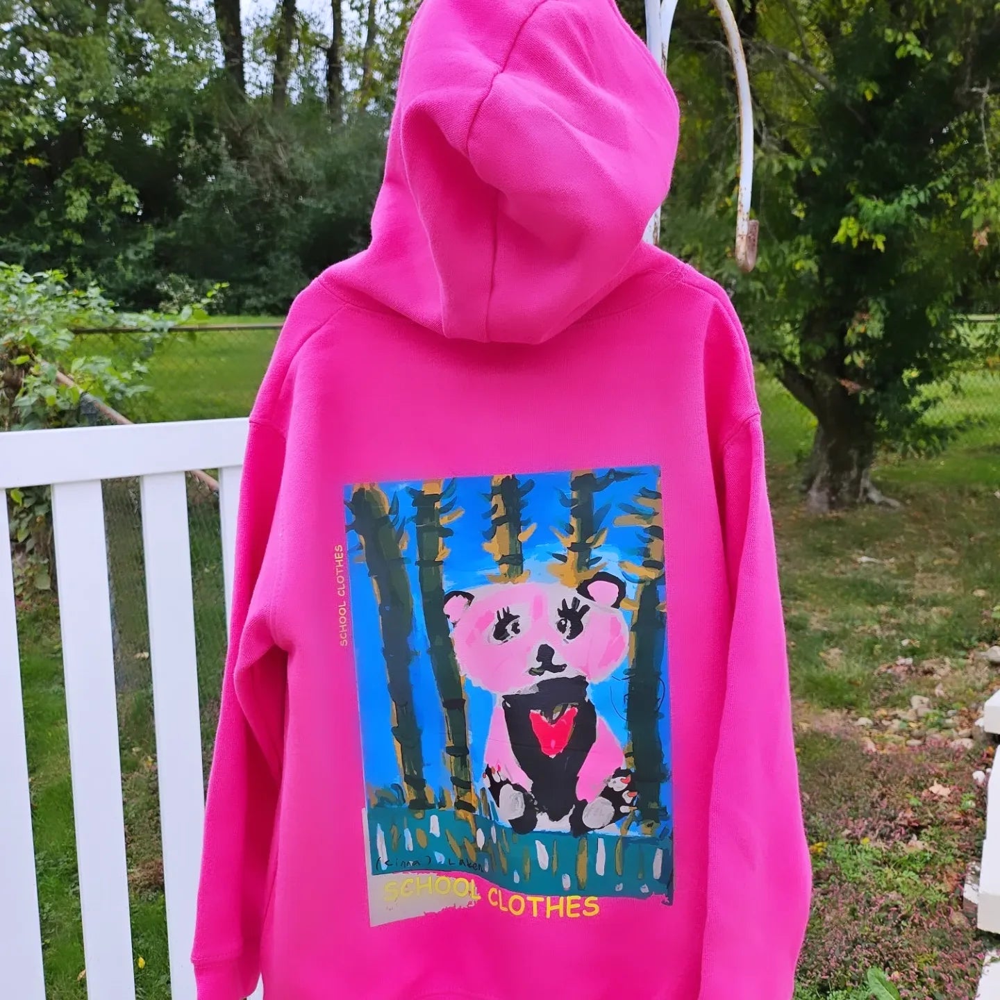 Youth Pink Panda Hoodie